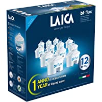 Los mejores  - Pack de 12 filtros bi-flux que mejoran el sabor del agua- reducen la cal y el cloro- compatibles con las jarras Laica y…